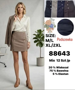 Spódnica krótka Damskie,Size m/l-xl/2xl,paczka 12szt, mix kolor