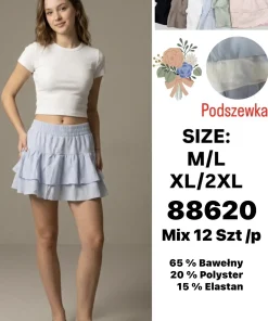 Spódnica krótka Damskie,Size m/l-xl/2xl,paczka 12szt, mix kolor