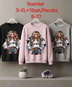 Bluzy damskie,size s-xl,Paczka 12szt,mix kolor