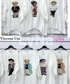 Bluzki damskie WŁOSKA ,Size uni ,paczka 6 szt mix kolor