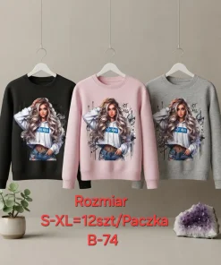 Bluzy damskie,size s-xl,Paczka 12szt,mix kolor