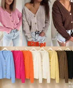 Swetry damskie WŁOSKA ,Size uni ,paczka 6 szt mix kolor