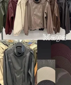 Kurtki skórzane Damskie,size uni,paczka 6szt,mix kolor