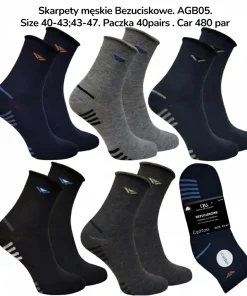 Skarpety MĘSKA,Size 40-47,paczka 40szt, mix kolor