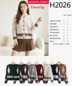 Swetry Damskie,Size m/l-xl/2xl,paczka 12szt, mix kolor