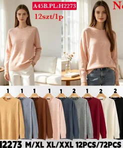 Swetry Damskie,Size m/l-xl/2xl,paczka 12szt, mix kolor