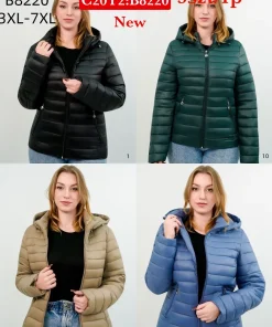 Kurtki Damskie,Size 3xl-7xl,paczka 5szt, 1 kolor