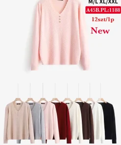 Swetry Damskie,Size m/l-xl/2xl,paczka 12szt, mix kolor
