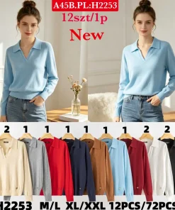 Swetry Damskie,Size m/l-xl/2xl,paczka 12szt, mix kolor