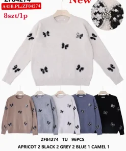 Swetry Damskie,Size uni,paczka 8szt, mix kolor