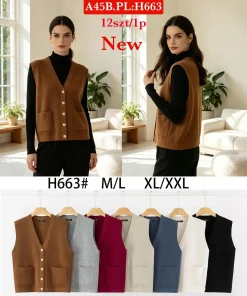 Kamizelki Damskie,Size m/l-xl/2xl,paczka 12szt, mix kolor