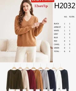 Swetry Damskie,Size m/l-xl/2xl,paczka 12szt, mix kolor