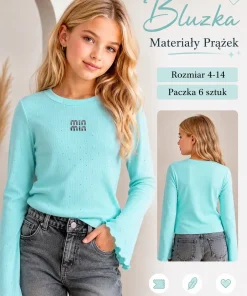 Bluzki DZIECIĘCA,size 4-14lat,Paczka 6szt ,1kolor