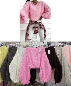 Swetry Damskie WŁOSKA,Size uni,paczka 6szt, mix kolor