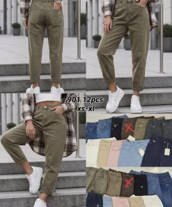 Jeansy Damskie,Size xs-xl,paczka 12szt, 1 kolor