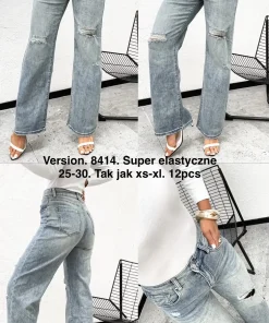 Jeansy Damskie,size xs-xl,Paczka 12szt ,1kolor