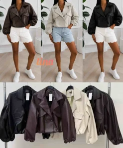 Kurtki skórzane damskie,Size uni ,paczka 6szt, mix kolor