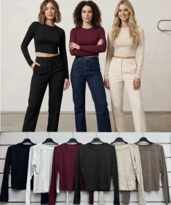 Bluzki damskie WŁOSKA,Size uni ,paczka 6 szt mix kolor