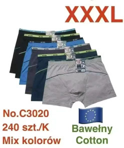Bokserki MĘSKIE,Size 3xl,paczka 24szt, mix kolor