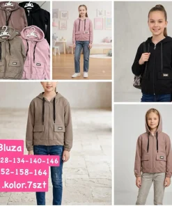 Bluzy DZIECIĘCA,Size 128-164,paczka 7szt, 1 kolor
