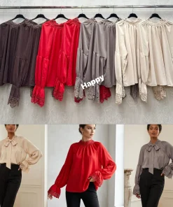 Bluzki Damskie WŁOSKA,Size uni,paczka 6szt, mix kolor