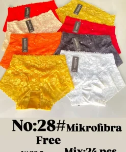 Majtki Damskie,Size free,paczka 24szt, mix kolor