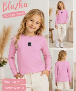 Bluzki DZIECIĘCA,size 4-14lat,Paczka 6szt ,1kolor