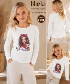 Bluzy DZIECIĘCA,size 6-16lat,paczka 6szt, 1 kolor