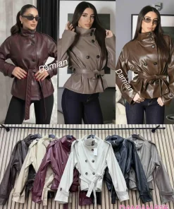Kurtki skórzane damskie,Size uni,paczka 6szt,mix kolor