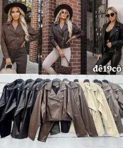 Kurtki skórzane Damskie WŁOSKA,Size uni,paczka 6szt, mix kolor