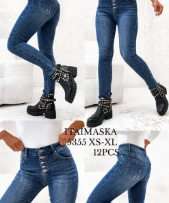Jeansy Jeansowe damskie,Size xs-xl,paczka 12szt, 1 kolor
