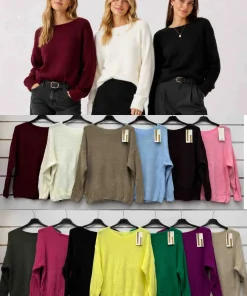 Swetry Damskie WŁOSKA,Size uni,paczka 6szt, mix kolor