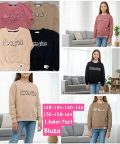 Bluzy DZIECIĘCA, size 128-164,Paczka 7szt, 1 kolor