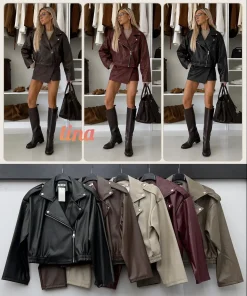 Kurtki skórzane damskie,size uni,paczka 6szt ,mix kolor