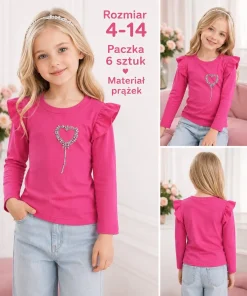 Bluzy DZIECIĘCA,size 4-14lat,paczka 6szt, 1 kolor