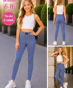 Legginsy DZIECIĘCA,size 6-16lat,paczka 6szt, 1 kolor