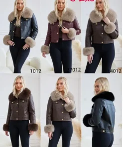 Kurtki skórzane damskie ,size s-2xl, Paczka 5szt ,1kolor