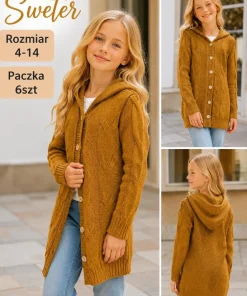 Swetry DZIECIĘCA,size 4-14lat,Paczka 6szt ,1kolor