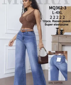 Jeansy Damskie,size l-4xl,paczka 10szt, 1 kolor
