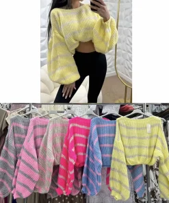 Swetry Damskie WŁOSKA,Size uni,paczka 6szt, mix kolor