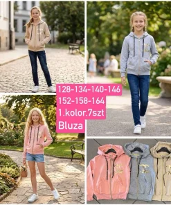 Bluzy DZIECIĘCA,size 128-164,Paczka 7szt ,1kolor