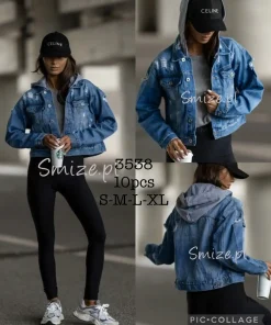 Kurtki Jeansowe Damskie,size s-xl,paczka 10szt, 1 kolor