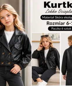 Kurtki Skórzane DZIECIĘCA,size 6-16lat,Paczka 6szt ,1kolor