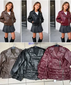Kurtki Skórzane DZIECIĘCA,Size 4-14lat,paczka 6szt, 1 kolor