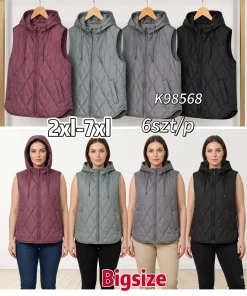 Kamizelki DAMSKI ,size 2-7xl,Paczka 6szt ,1 kolor