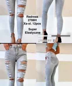 Jeansy Damskie,size xs-xl,Paczka 12szt ,1kolor