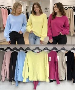 Swetry Damskie WŁOSKA,Size uni,paczka 6szt, mix kolor