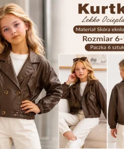 Kurtki Skórzane DZIECIĘCA,size 6-16lat,Paczka 6szt,1kolor