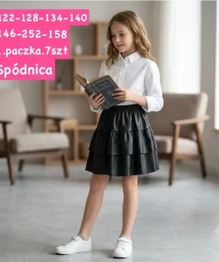 Spódnica DZIECIĘCA, size 122-158,Paczka 7szt, 1kolor