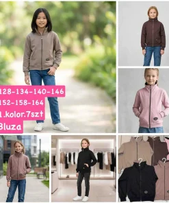 Bluzy DZIECIĘCA,Size 128-164,paczka 7szt, 1 kolor